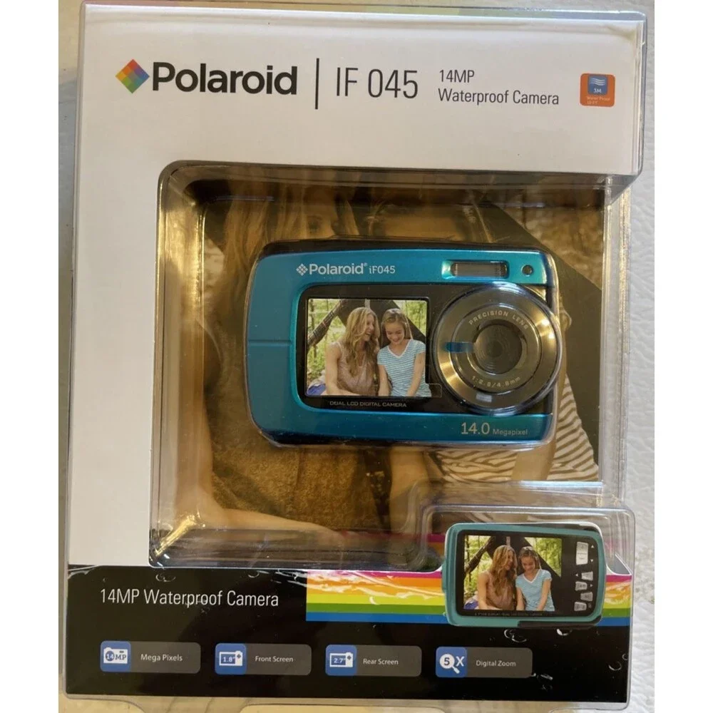 Polaroid iF045 14MP Blue Waterproof Digital Camera ~ 2016 New Old Stock